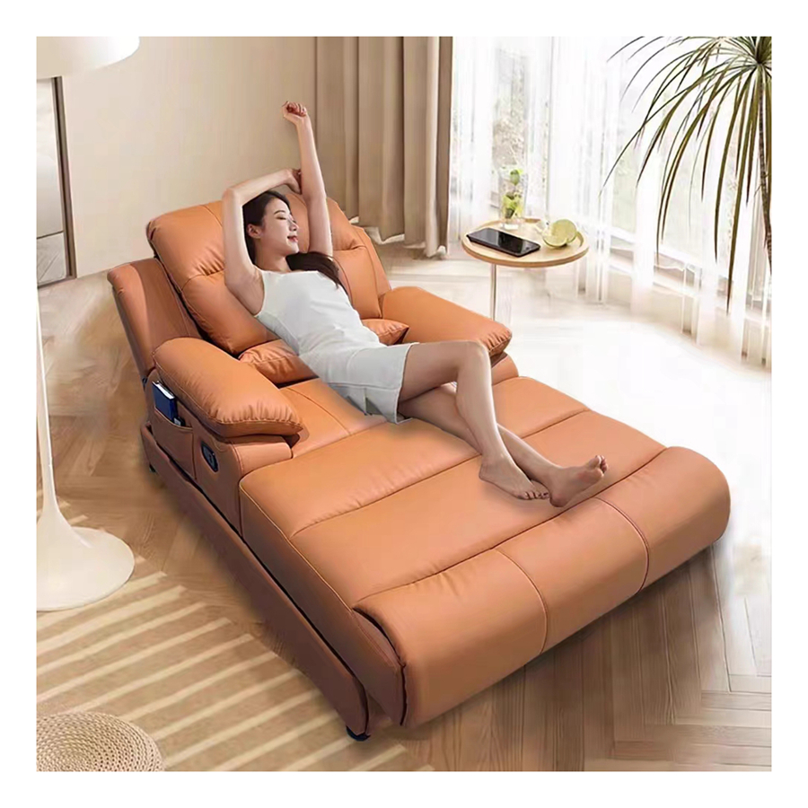 Zero Wall Electric Sofa Bed Soft Upholstered Reclining Sleeper for Home Theater Electric Reclining Sofa Chair