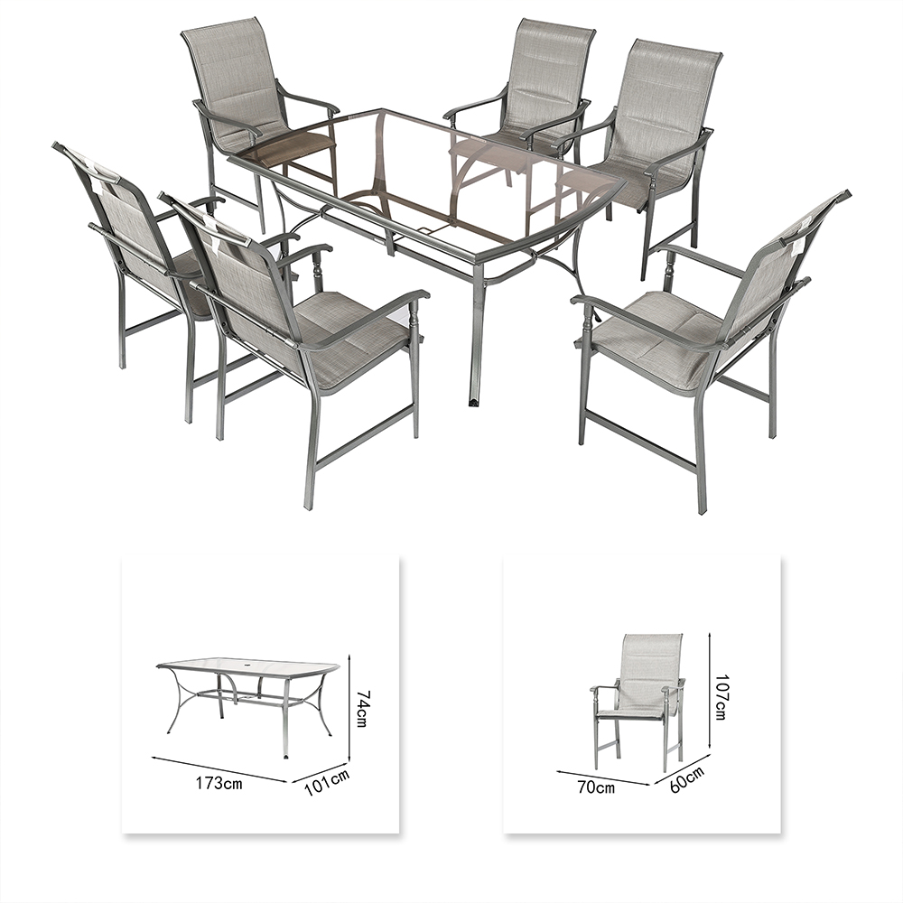 J&amp;M Outdoor 5pcs Bistro Set waterproof Tempered Glass Top Patio Furniture Stackable Durable outdoor Dining Table sets