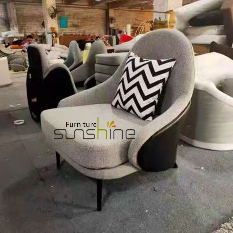 Modern Fabric Lounge Chair with Footrest for Home Office Bedroom Apartment Hotel-for Leisure Contemporary Accent for Living Room