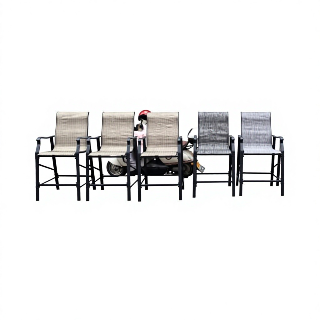 Modern Outdoor Glider Chair Set with High Back and Wide Seat Metal and Panel Wood Style for Porch Garden Backyard