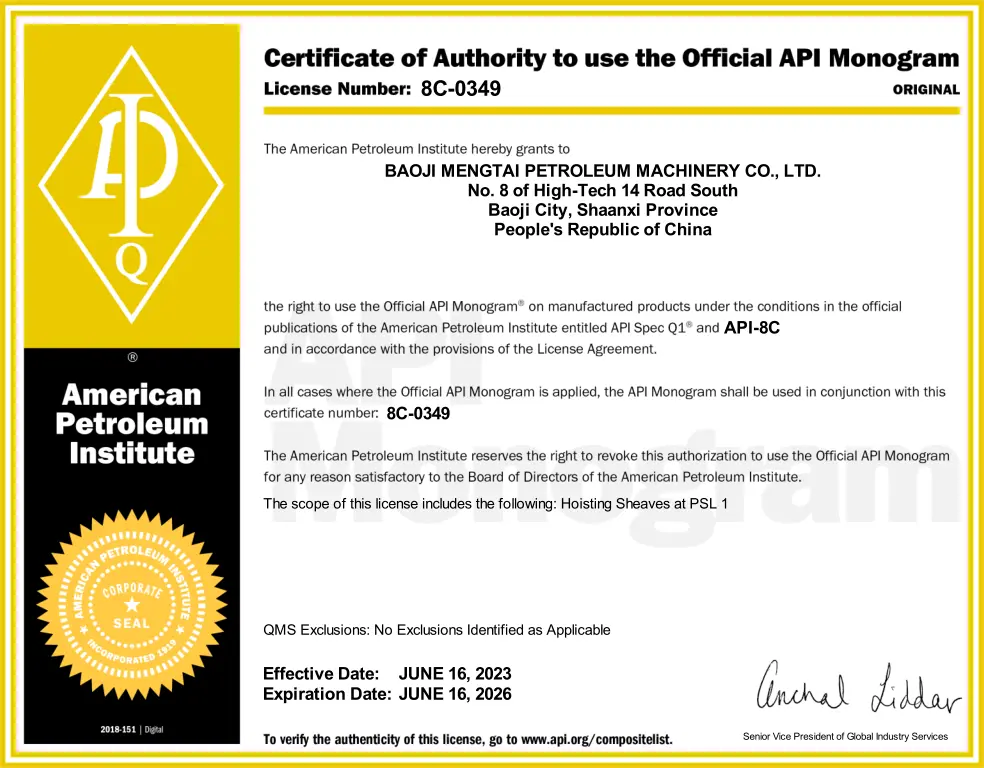 API Certificate