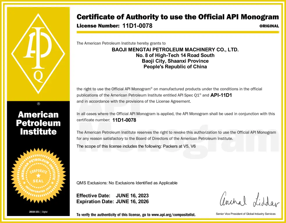 API Certificate