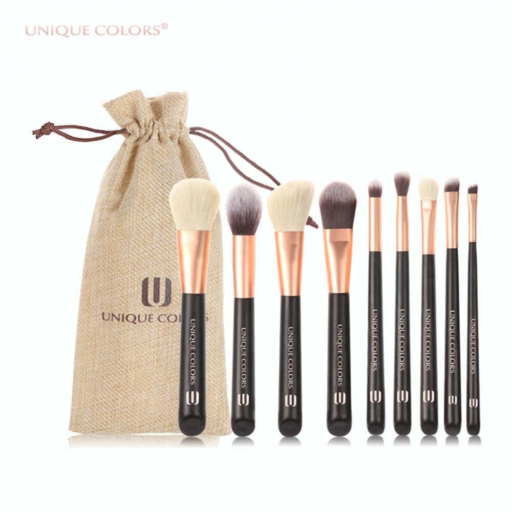 China Manufacturers 9pcs Cosmetic Brush Collection Private Label Makeup Brushes
