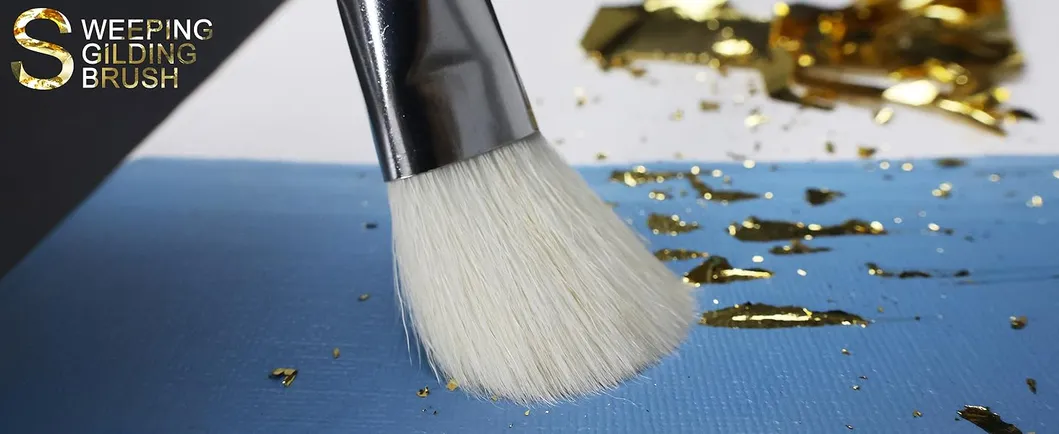 Gilding Brush Set, Versatile Goat Hair Blending Mop Brushes for Acrylic Painting