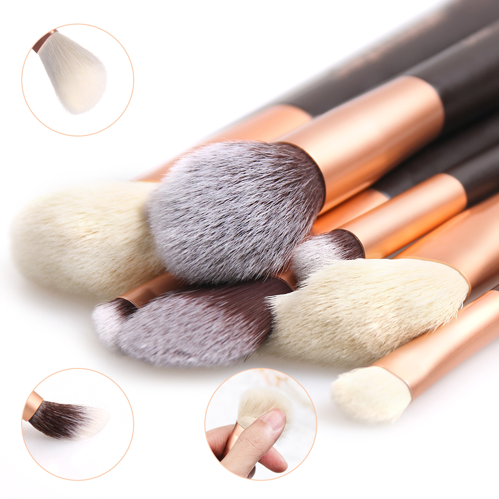 China Manufacturers 9pcs Cosmetic Brush Collection Private Label Makeup Brushes