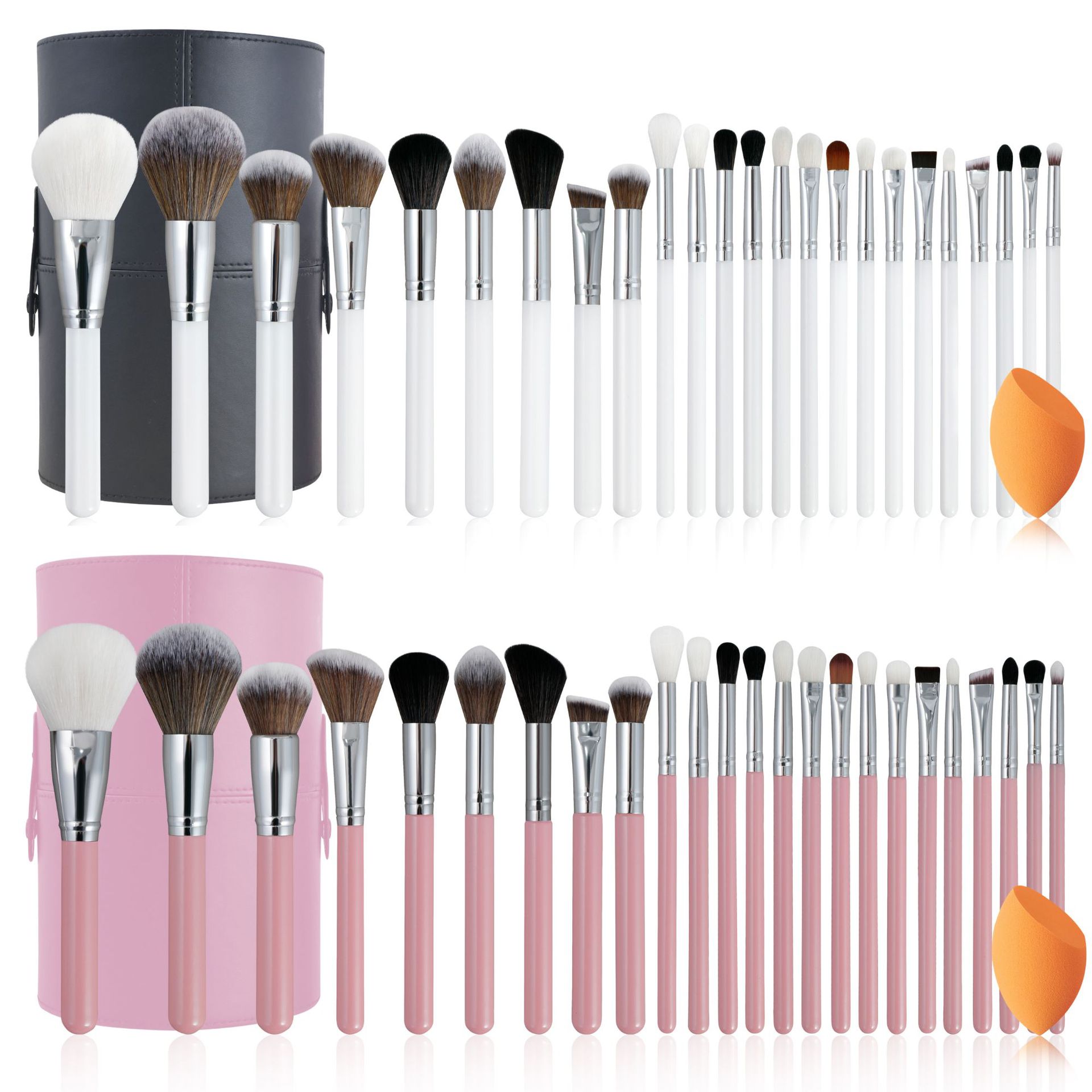 Wholesale 24pcs Cosmetic Brush Set High Quality Vegan Cruelty Free Custom Logo Professional Private Label Luxury Makeup Pink