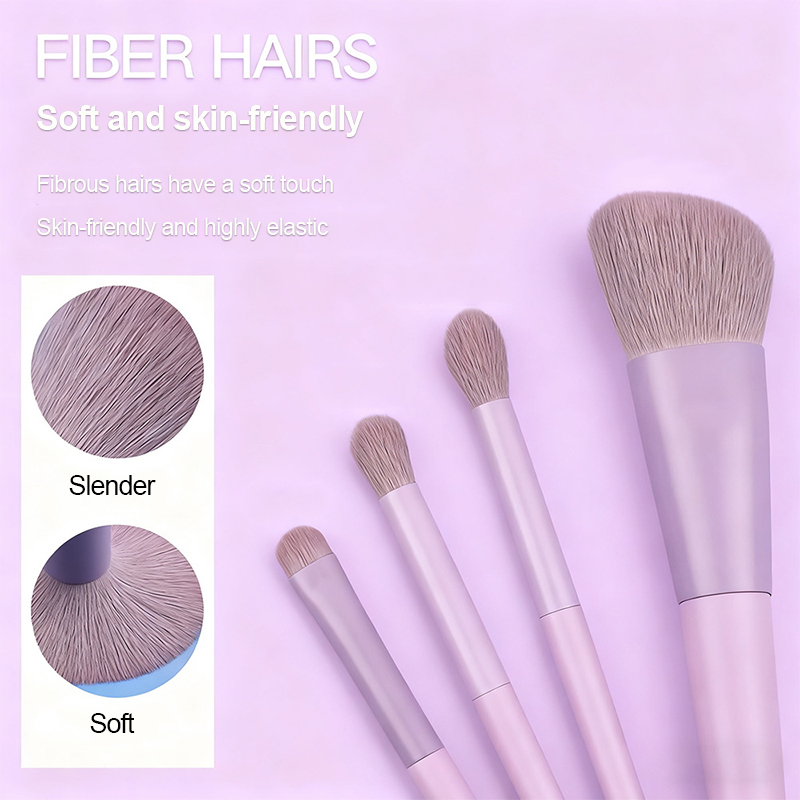 Custom Logo Kabuki Ecofriendly 28-Piece Soft Synthetic Hair Purple Wood Handle Face Makeup Brushes Professional Brand Dresser