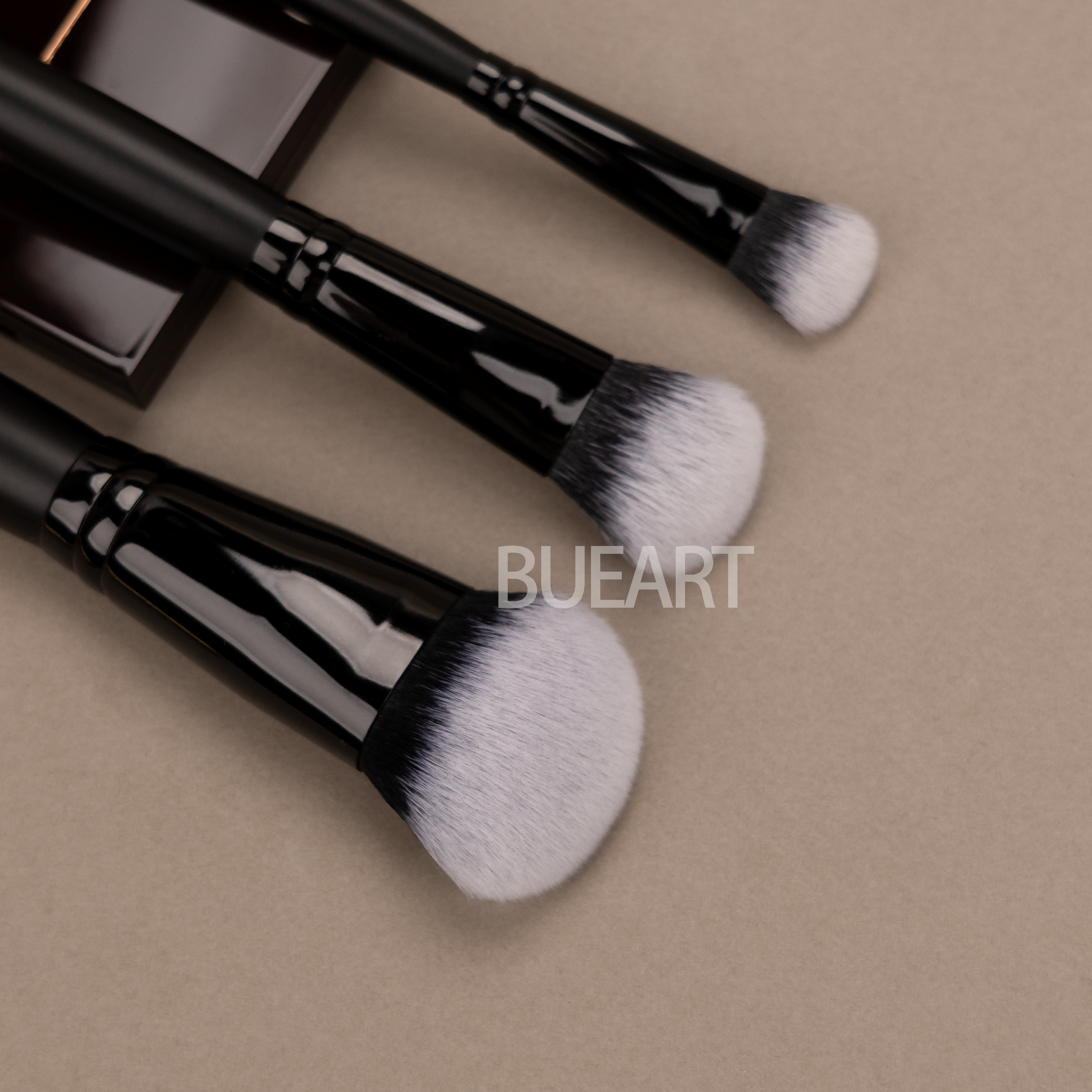 DailyQueen ELF 16pcs High Quality Matte Black Wood Handle Nano Hair Concealer Brushes High Quality Custom logo
