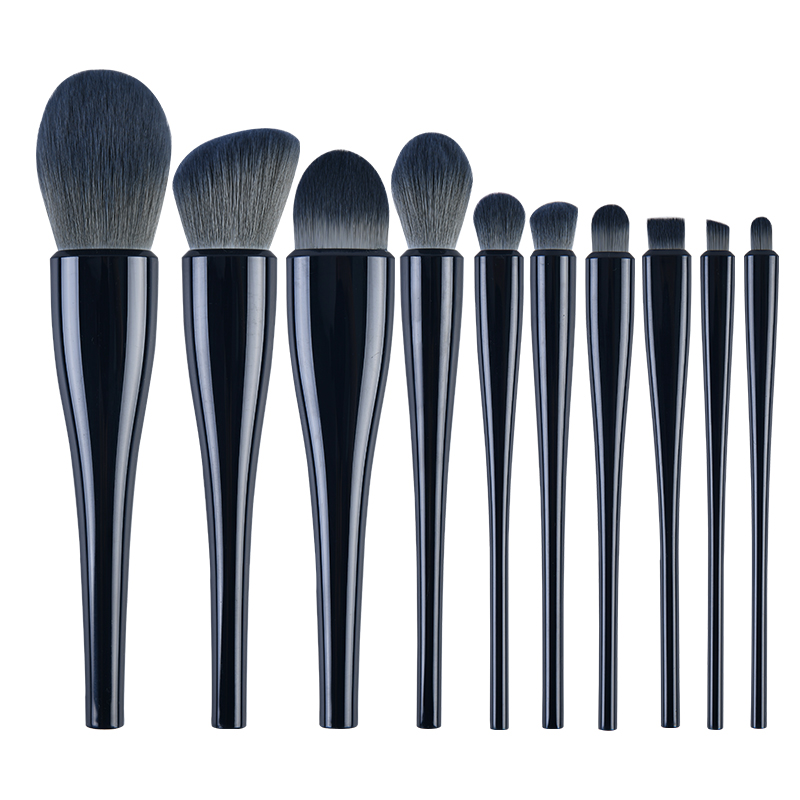 LS 10PCS Private Label Cosmetic Brush Set Special Shape High Quality Plastic Handle Synthetic Bristles Vegan Makeup Brush Set