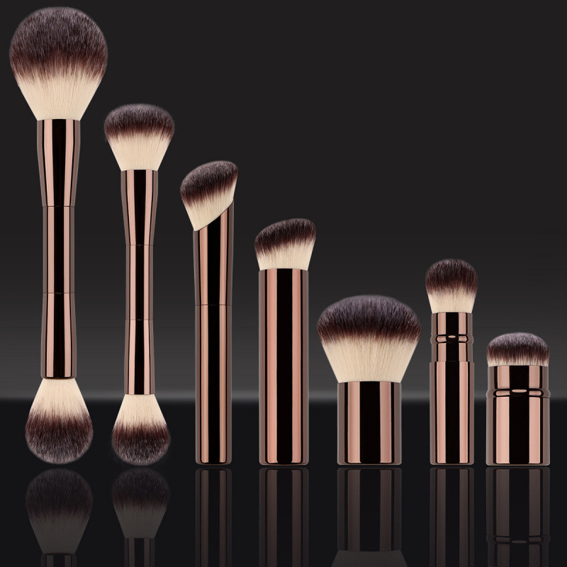 Complete 20-Piece Makeup Brush Set Loose Powder Eyeshadow Concealer Lip Brushes-Nylon Bristles Metal Handles Beauty Tool Kit