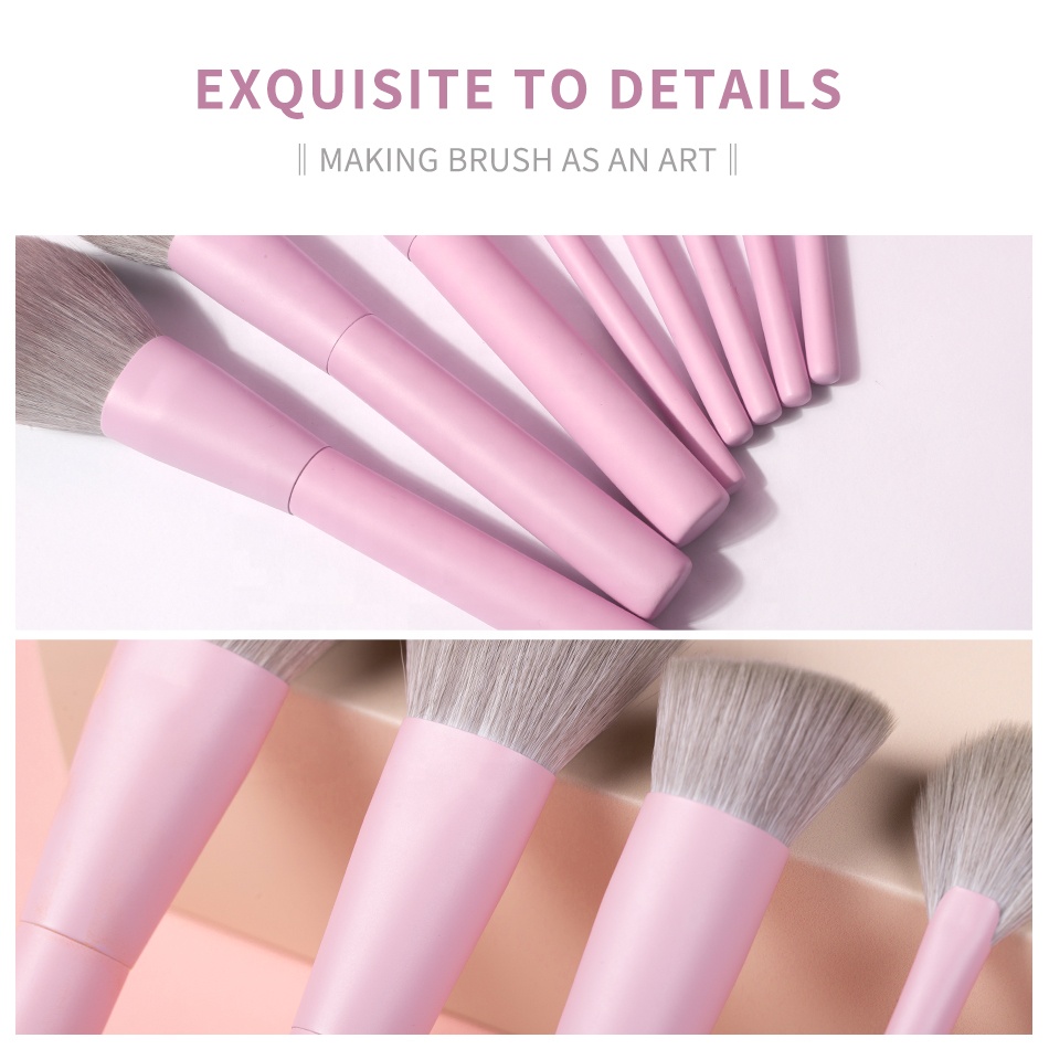 8pcs Cosmetics Foundation Complete Artist Pink Unique Vegan Private Label Luxury High Quality Profession Makeup Brush Set