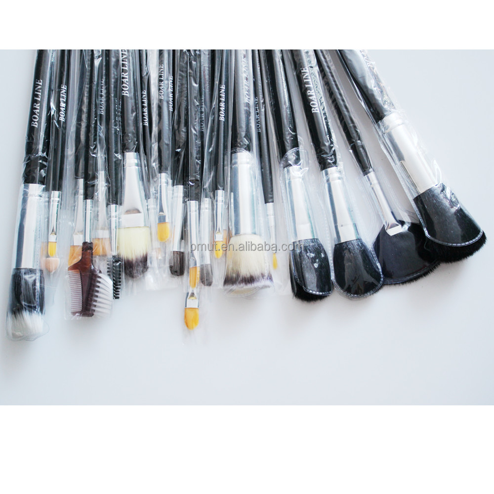 24pcs Professional Makeup Artist Brush Set High Quality Vegan Hair Personalized PU Leather Waist Pouch Concealer Labeling