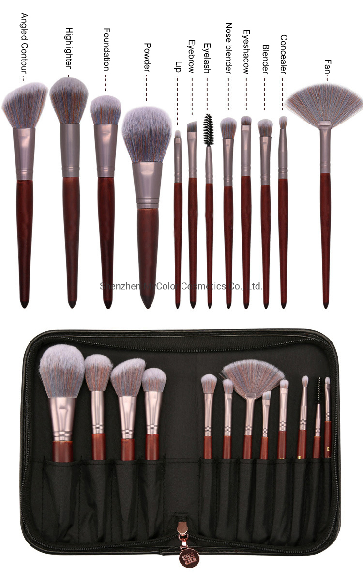 Hot Style Customized 12PCS Soft Vegan Hair Cosmetic Makeup Brushes Set