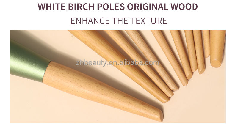2022 Synthetic Cute Low Moq Green Complete Makeup Artist With Bag Vegan Custom Logo High Quality Professional Makeup Brush Set