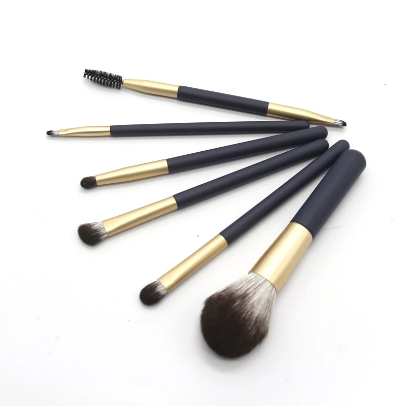 6 PCS Makeup Brushes Set Premium Synthetic Kabuki Foundation Blending Face Powder Mineral Eyeshadow Make up