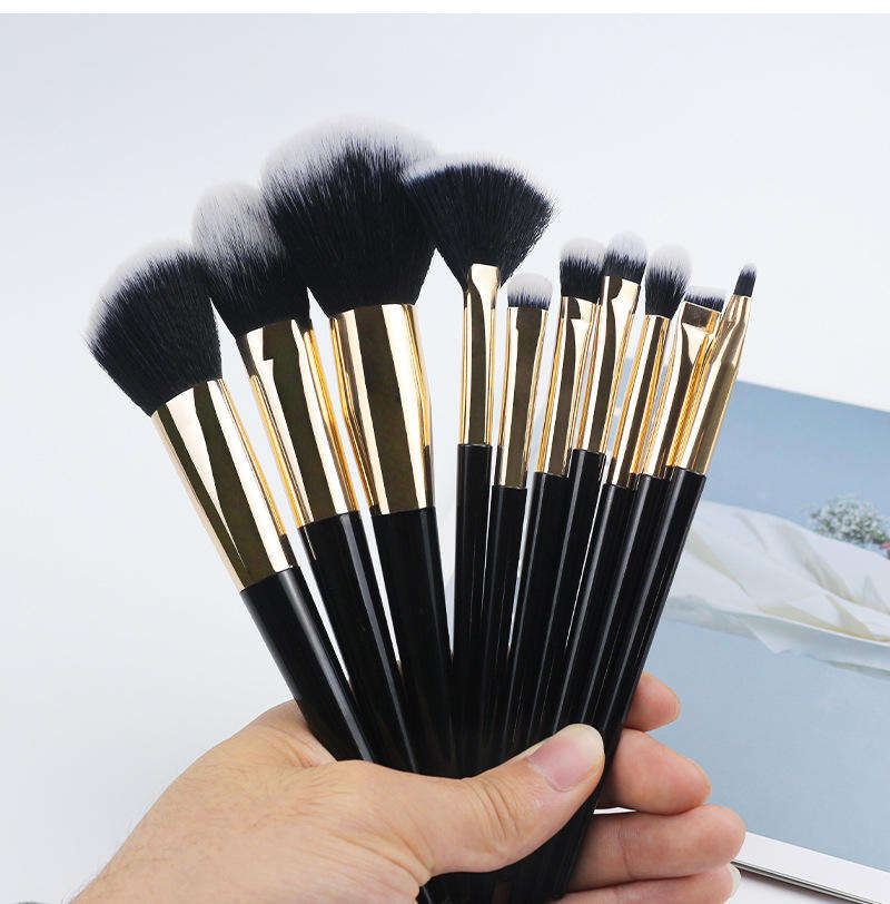 OEM Private Label 10-12Pcs Professional Makeup Brush Set Custom Logo Low MOQ Eco-Friendly Wood Handle Vegan Synthetic Hair