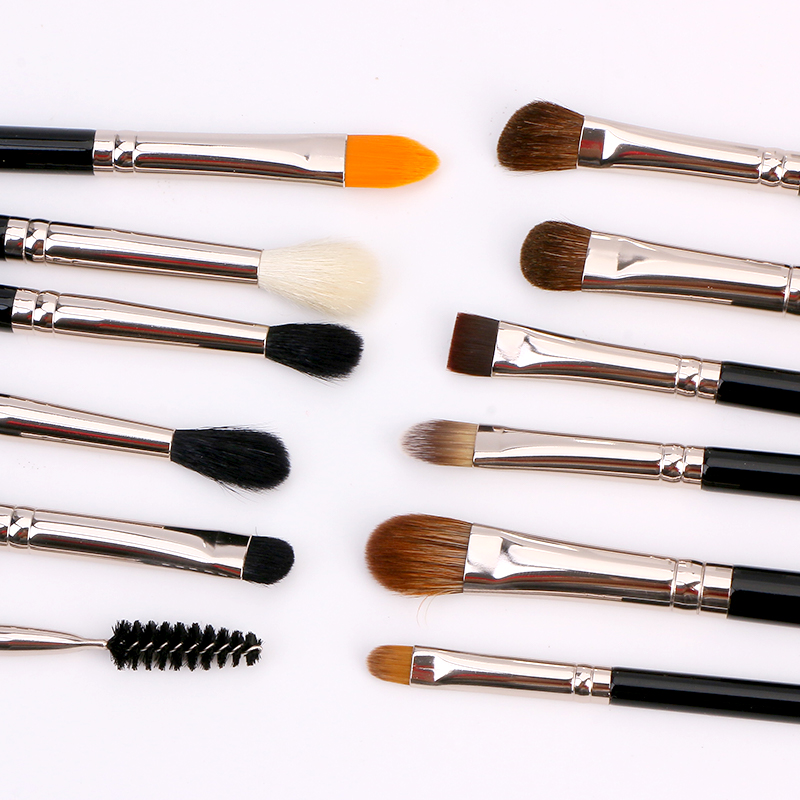 12-Piece Set Custom Pro Makeup Brushes Kit Large Display for Face Use with Concealer and Shaving Brush