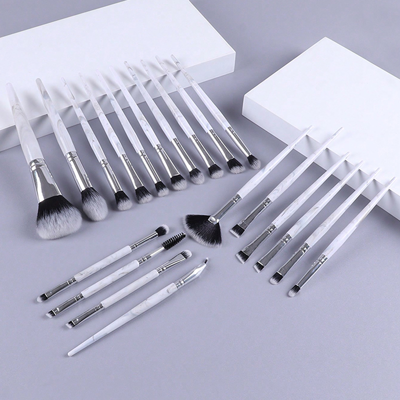 Luxurious Vegan Synthetic Fibre 20-Piece Face Makeup Brush Set with Custom Logos &amp; Colors Travel-Friendly Cosmetic Brushes