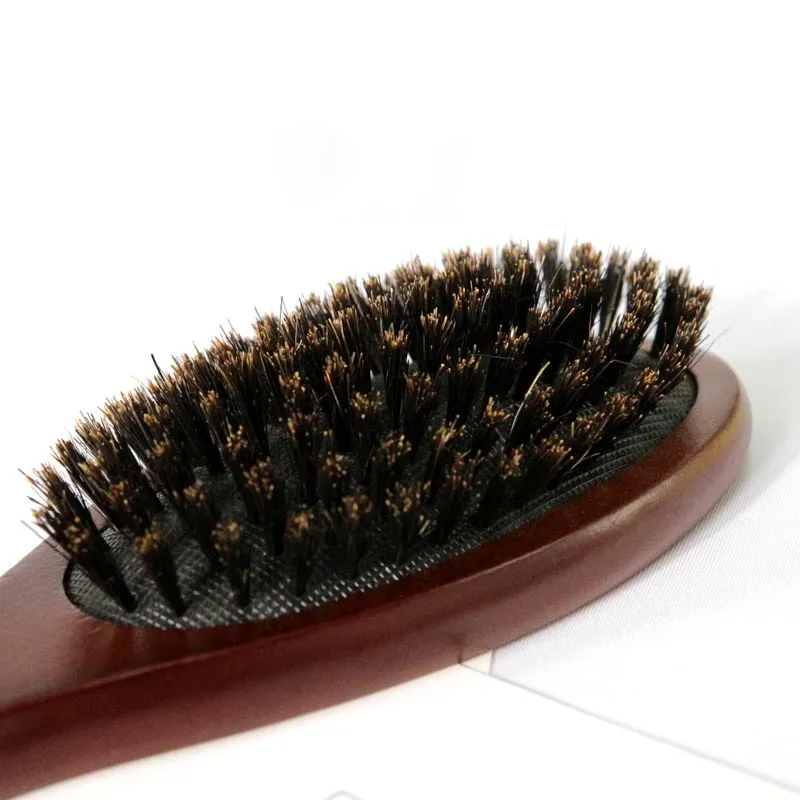 Boar Bristle Hair Brush Natural Beech Comb Hairbrush Massage Brushes