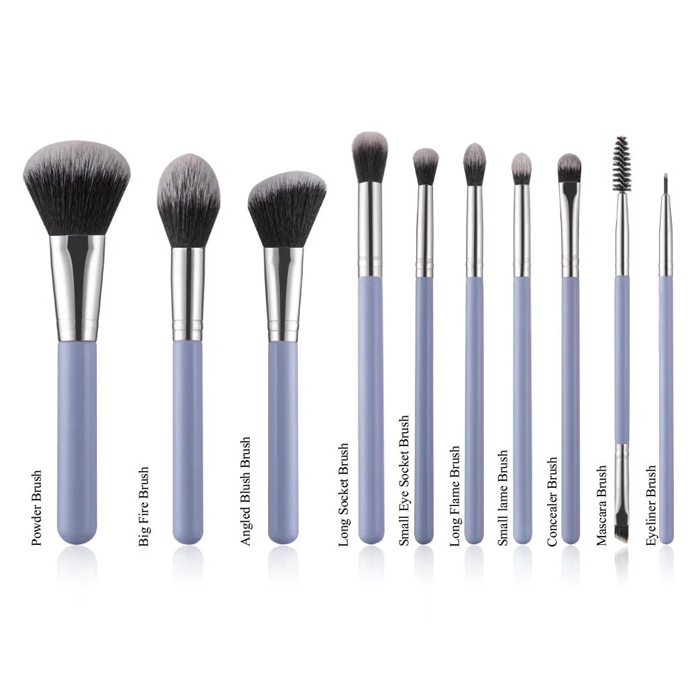 New Arrival 10PCS Synthetic Kabuki Cosmetics Brush Foundation Blending Blush Eyeliner Face Powder ODM OEM Factory Makeup Brushes Set