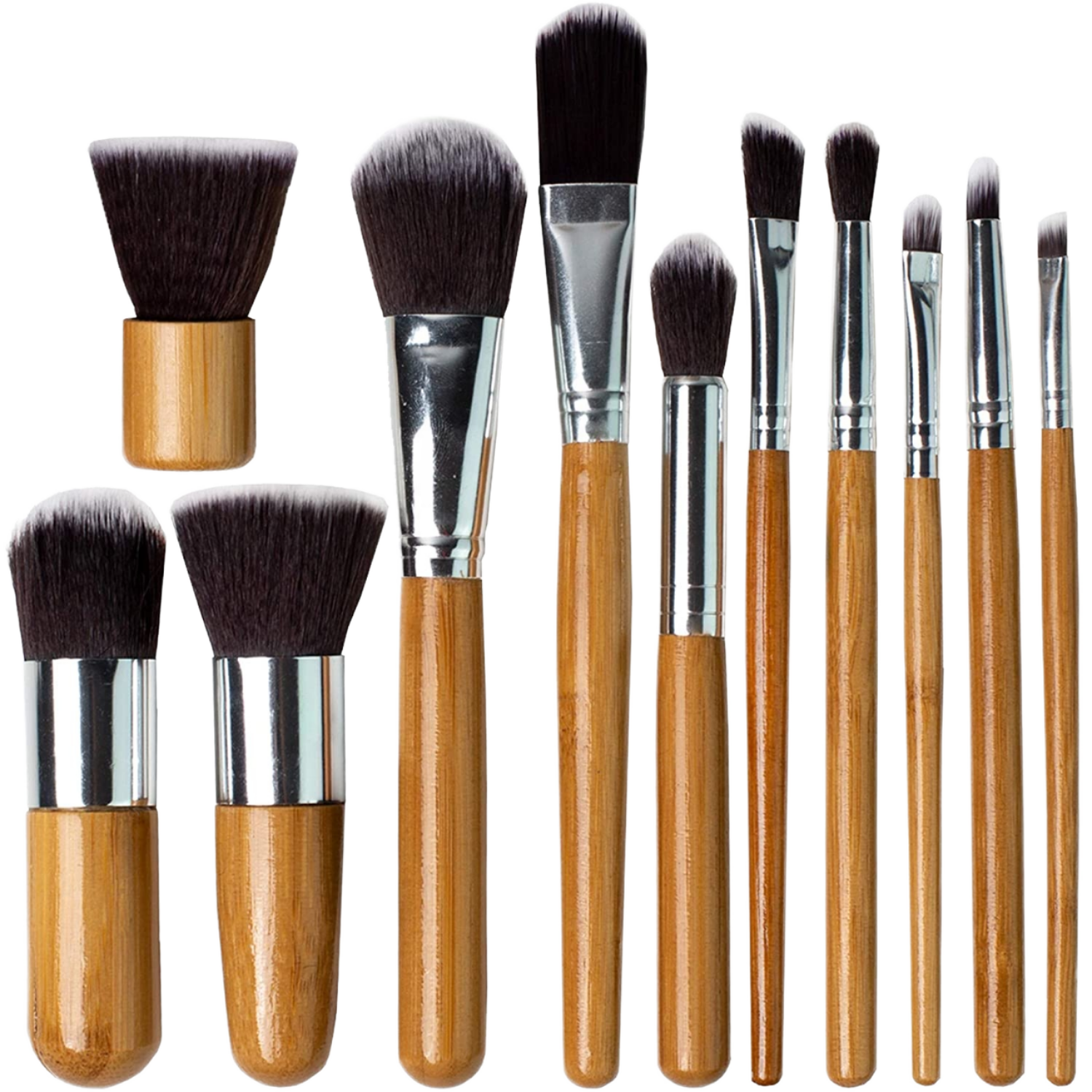 Eco-friendly Professional 11pcs Vegan Makeup Brushes Set Bamboo Handle Create Your Own Private Label New Model