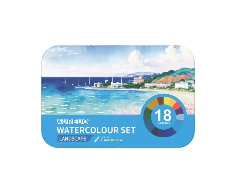 Colors Easy Blending Tin Box Landscape Watercolour Set with Brush Pen