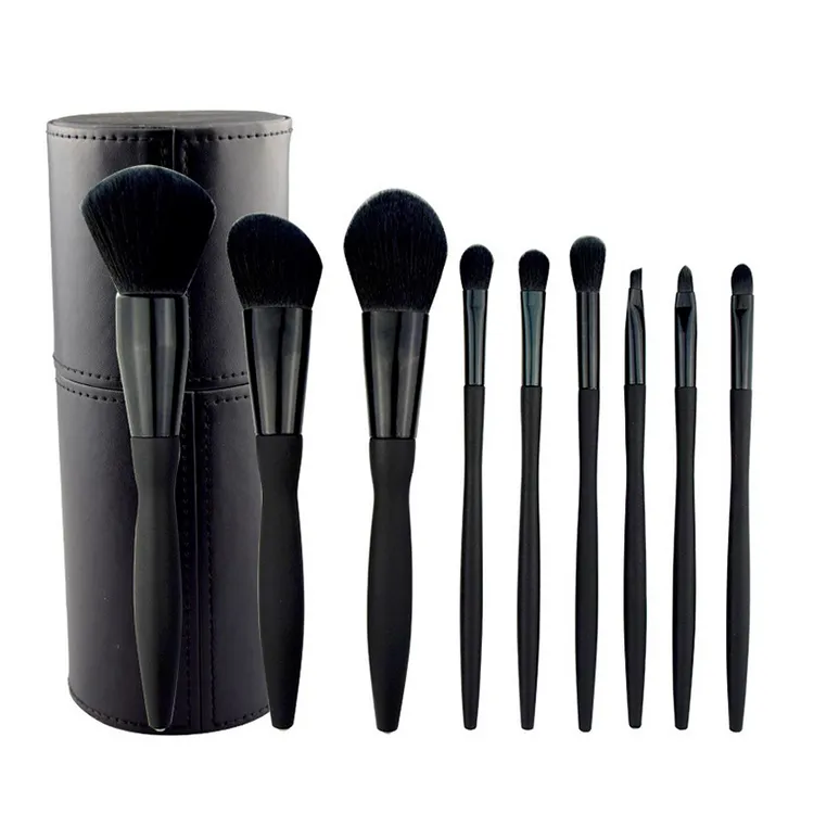 9 PCS Black Makeup Brush Manufacturers Wholesale Makeup Brush Sets Custom Vegan Soft Fiber Hair Makeup Brush Set