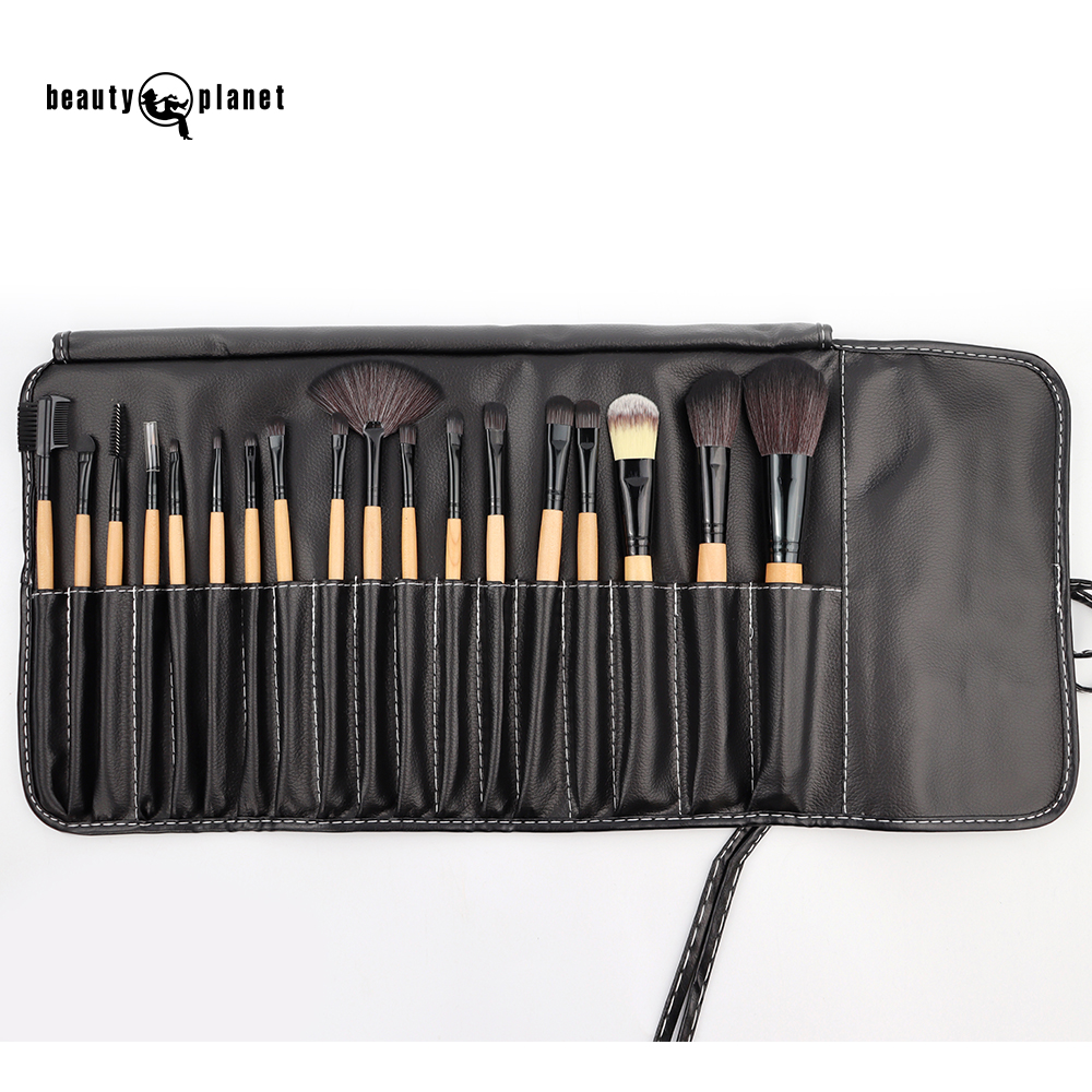 Beauty Plane 18pcs Blush Private Label Set High Quality Synthetic Hair Flat Fan Face Eyeliner Foundation Makeup Brush Set