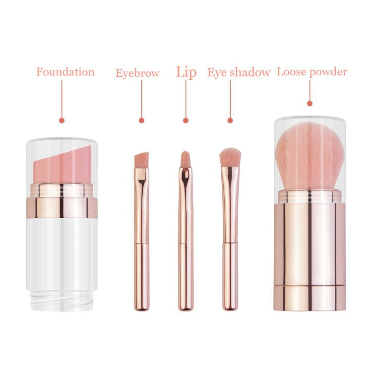 Premium Foundation Blending Blush Concealer Eye Cosmetic Makeup Brush Set