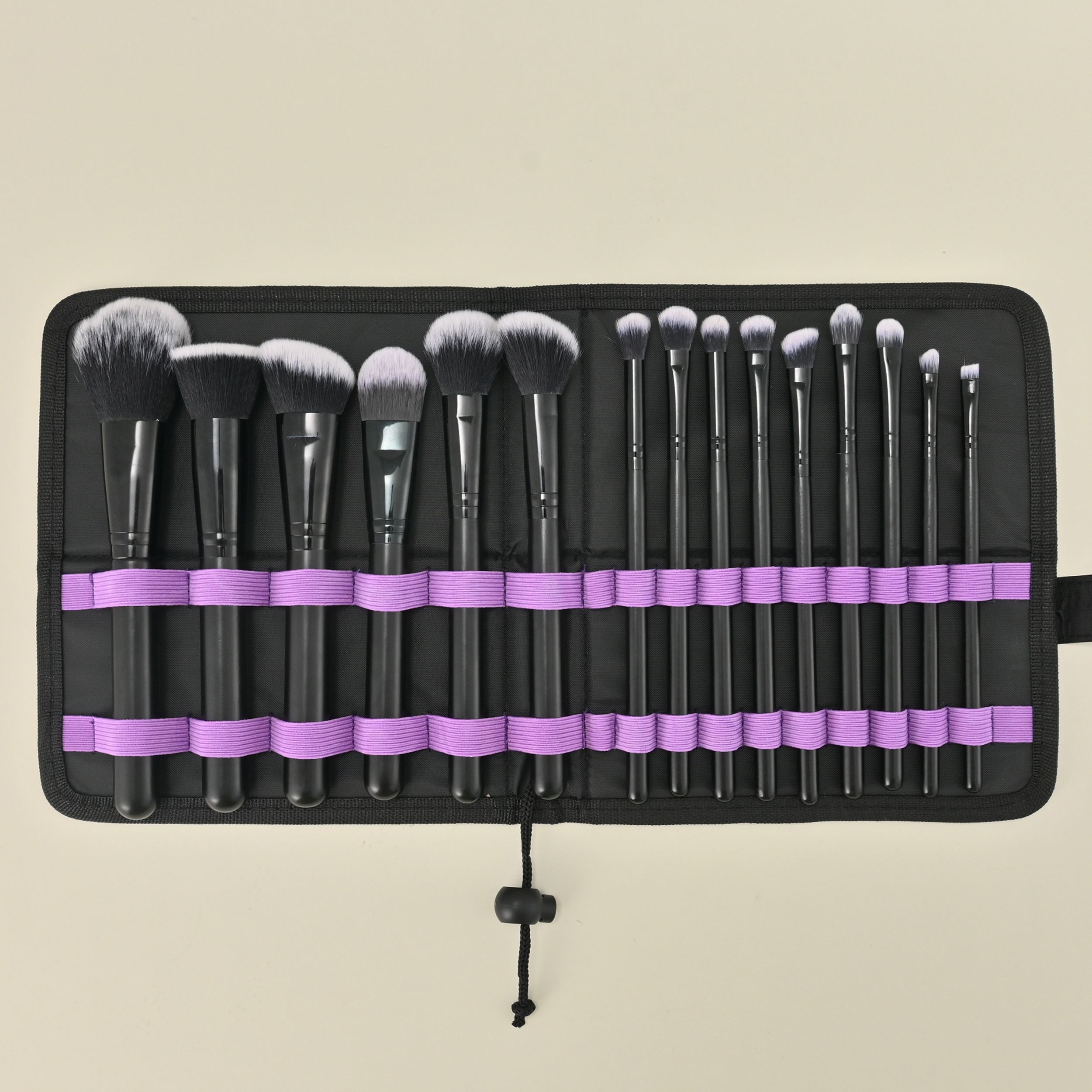Wholesale 15pcs Makeup Brush Set Black Synthetic Makeup Brushes Private Label Make up Brushes