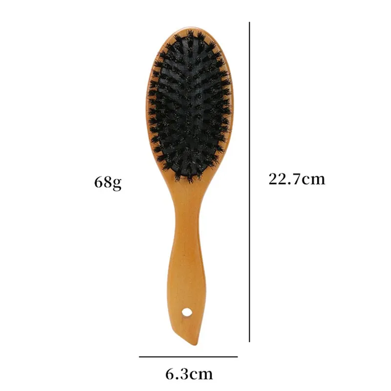 Boar Bristle Hair Brush Natural Beech Comb Hairbrush Massage Brushes