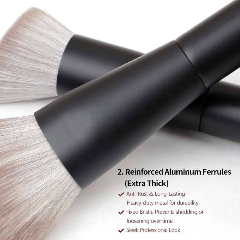 DIAS Custom Logo Private Label Angular Blush Fan Styles Cosmetic 8-Piece Vegan Synthetic Hair Wood Handle Makeup Brush Set