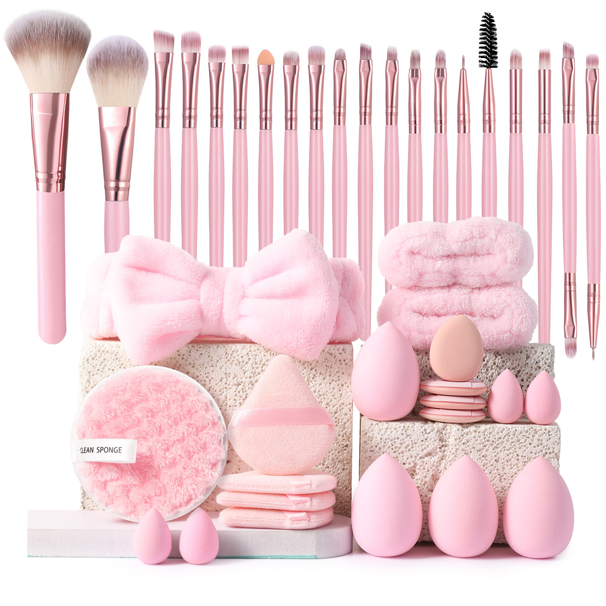 40PC Synthetic Hair Beauty Tools Large Combination Set Face Makeup Brush Full Set Angular Blush