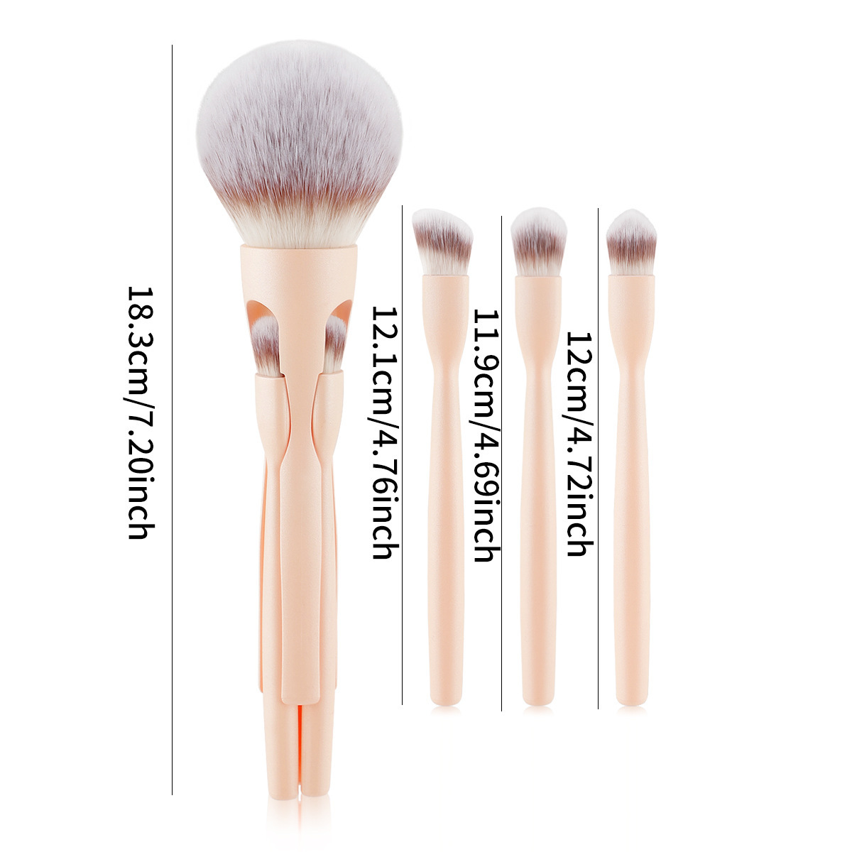 New Magnetic 4-Piece Makeup Brush Set with Soft Hair Powder and Eye Shadow Brushes Beauty Tools