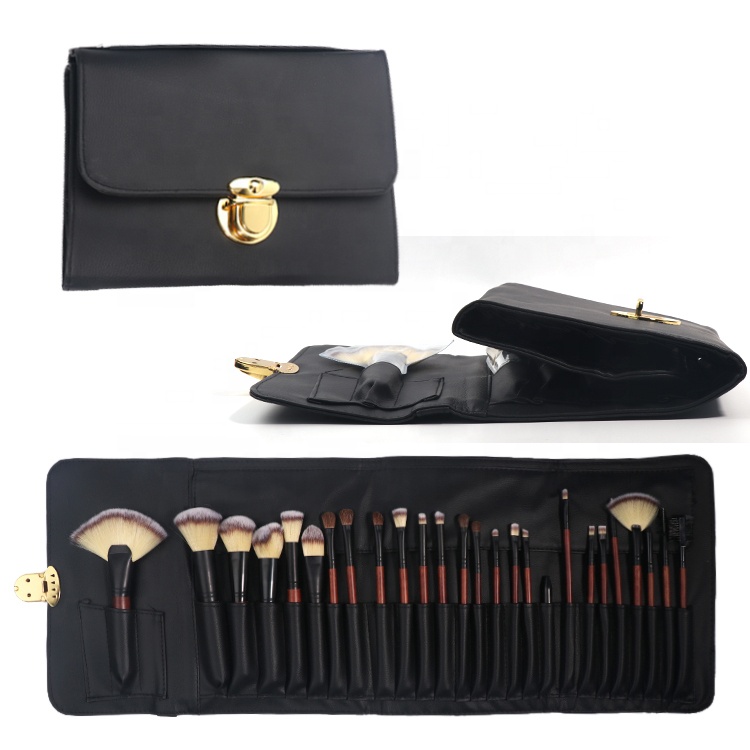 Professional 26pcs Private Label Makeup Brush Kit Wooden Handle Makeup Brush Set With Bag Wholesale Vendors