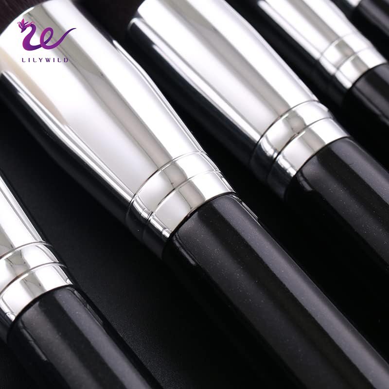 Lilywild Private Label Silver 10pcs Makeup Brush High End Make up Brush Unbranded Makeup Brush Set With Bag
