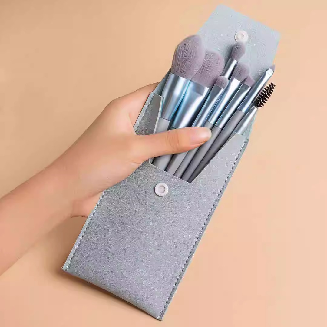 Wholesale Professional 8Pcs Travel Mini Makeup Brush With PU Bag