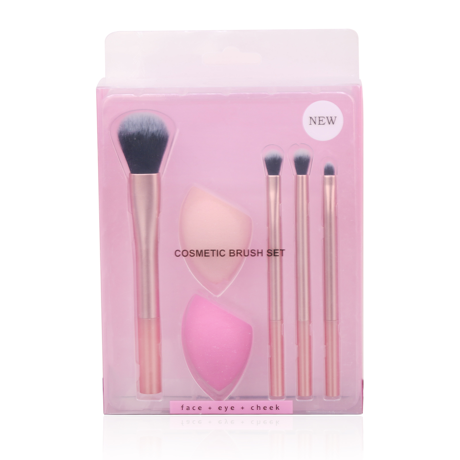 Customized Package New Foundation Make up Brushes Eye Shadow Makeup Brush Set With Makeup Sponge