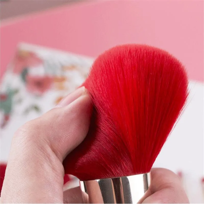Christmas Gift 10 PCS Red Handle Premium Synthetic Hair Vegan Makeup Brush Set