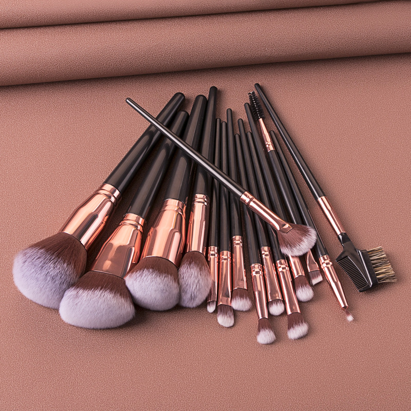 15pcs Makeup Brush Set Wholesale Eye Shadow Face Beauty Make up Tools Private Label Black High Quality Nylon Makeup Brush Set
