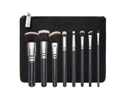 Professional Soft Hair Bristles Leather Pouch Wooden Handle Full Face Eye Cosmetic Custom Private Makeup Brush Set
