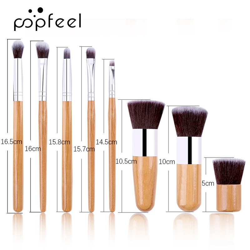11-Piece Bamboo Makeup Brush Set with Bag Eye Shadow Brushes for Eye Use