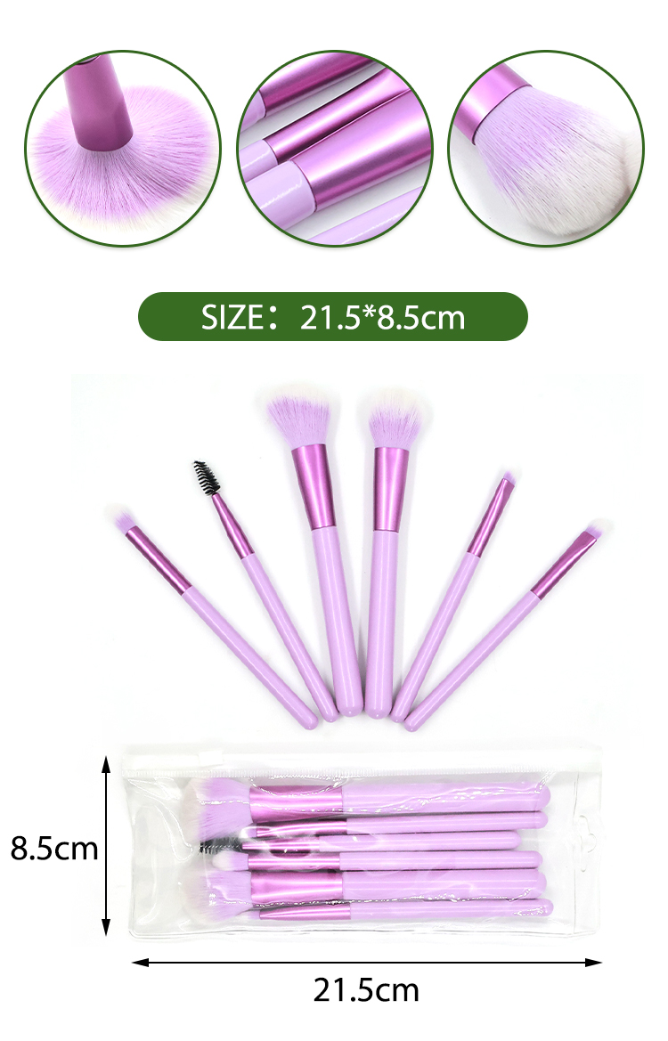 Pink Face Makeup Brush Kit Detail