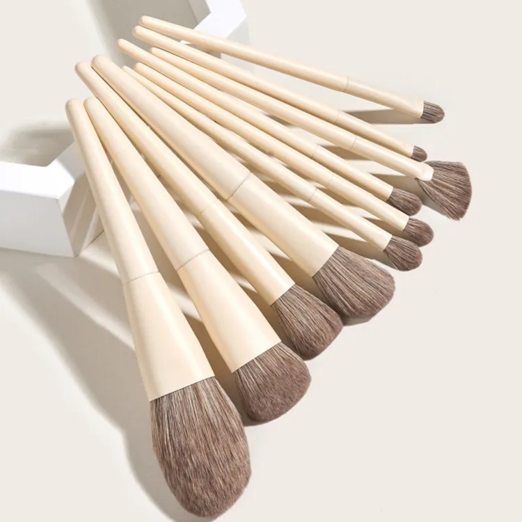 10 PCS Powder Foundation Makeup Brush Face Loose Makeup Brush Contour Blusher Brush Set Private Label