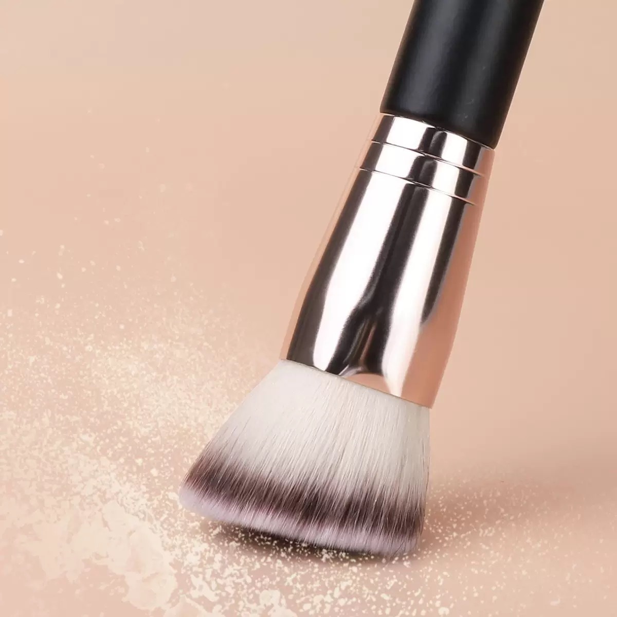Simple Double-Ended Contour &amp; Foundation Makeup Brush Set with Synthetic Bristle Wood Handle-Multi-Function Face Makeup Tools