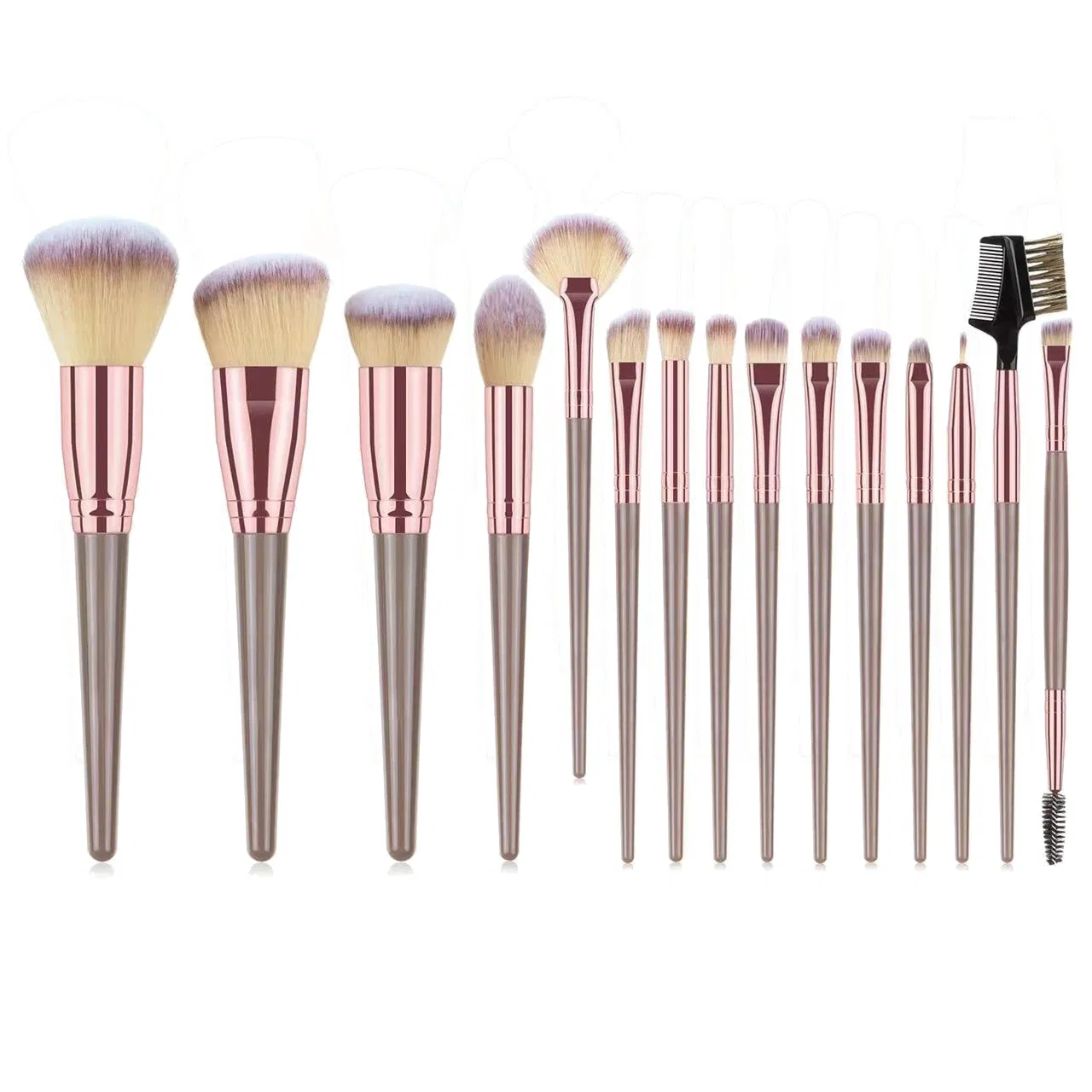 Beautichen 18-Piece Professional Rose Gold &amp; Black Makeup Brush Set – Soft Synthetic Bristles for Face &amp; Eye – Foundation, Blending, Contour