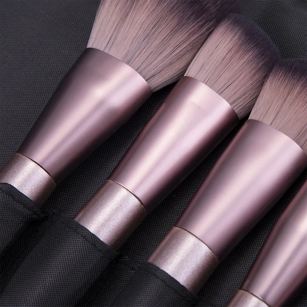 12PCS Vegan Makeup Cosmetic Brush Set with Folding Bag