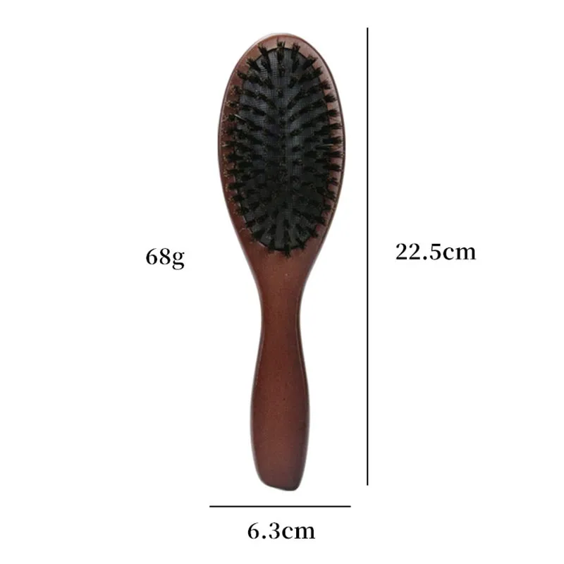 Boar Bristle Hair Brush Natural Beech Comb Hairbrush Massage Brushes