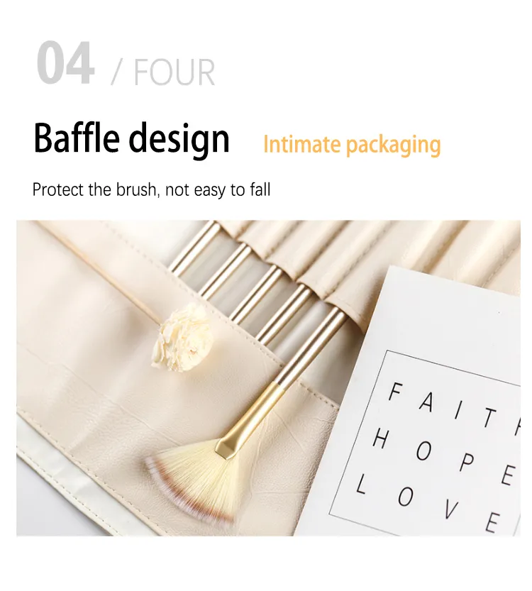 24 PCS Gold Soft Synthetic Hair Eyeliner Blending Eyebrow Brush Mascara Brush Cosmetic Beauty Makeup Brush Set
