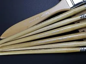 Gilding Brush Set, Versatile Goat Hair Blending Mop Brushes for Acrylic Painting